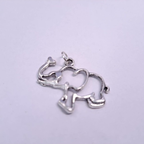 BUNDLE ONLY Lucky Elephant Charm or Pendant Silvertone Lover Mastadon Jewelry - Picture 3 of 4
